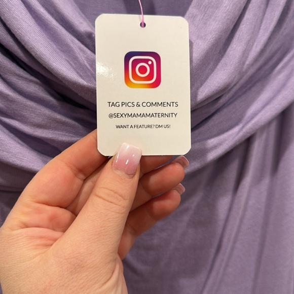 Sexy Mama Maternity NWT lilac off the shoulder Stretchy Maternity dress size 4 - Picture 3 of 3